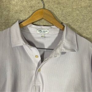 Peter‎ Millar Polo Shirt Mens XL All Over Print Golf Blue Purple Performance